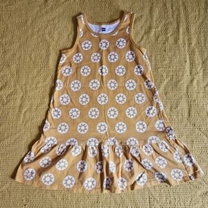 TEA COLLECTION Sunshine Drop Waist Dress Yellow White Girls 6 100% Cotton Summer